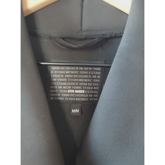 NEW Steve Madden Black Belted Midi Coat - Medium - Picture 4 of 11